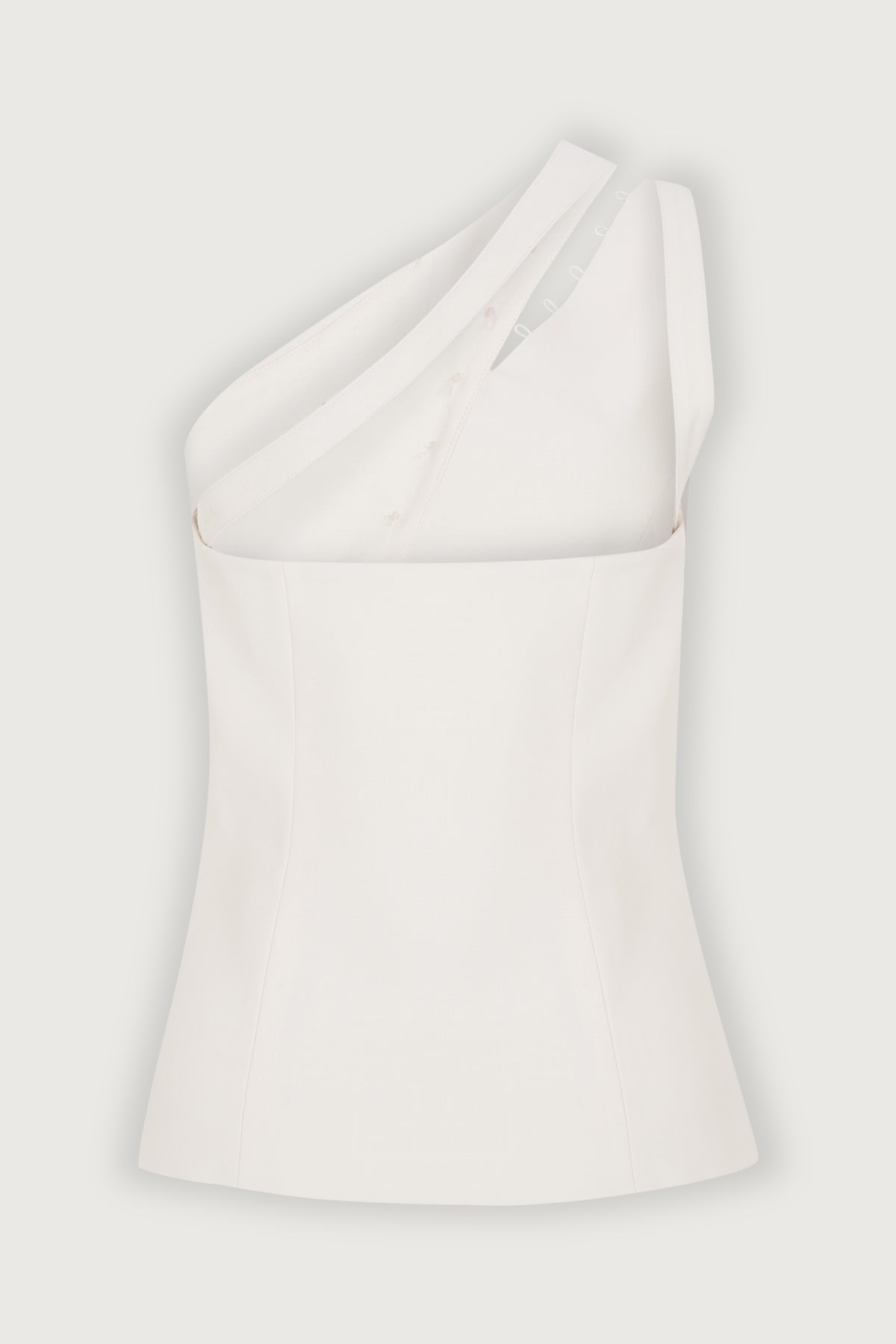 Asymmetric off-shoulder vest