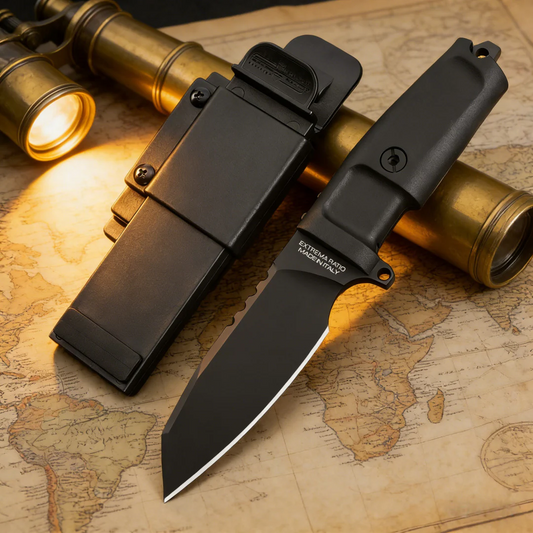 Compact tactical straight knife for camping, adventure, and outdoor use