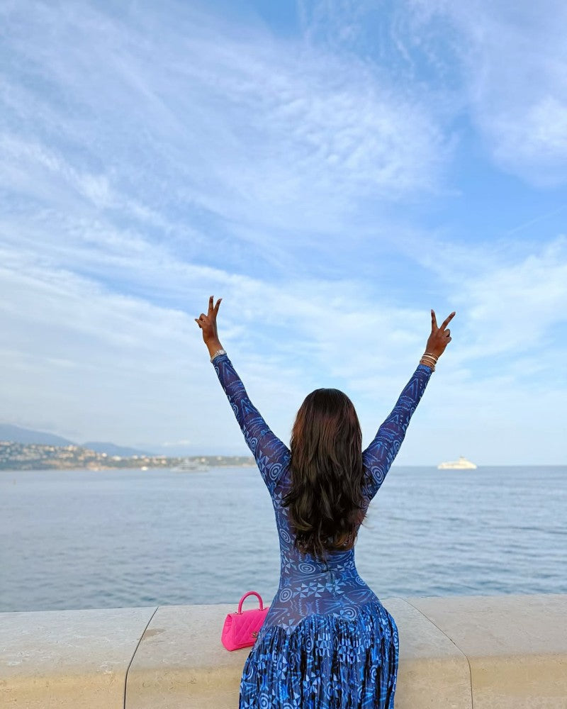 💖Last Day Sale 49% OFF🔥Blue Floral Long Sleeve Maxi Dress