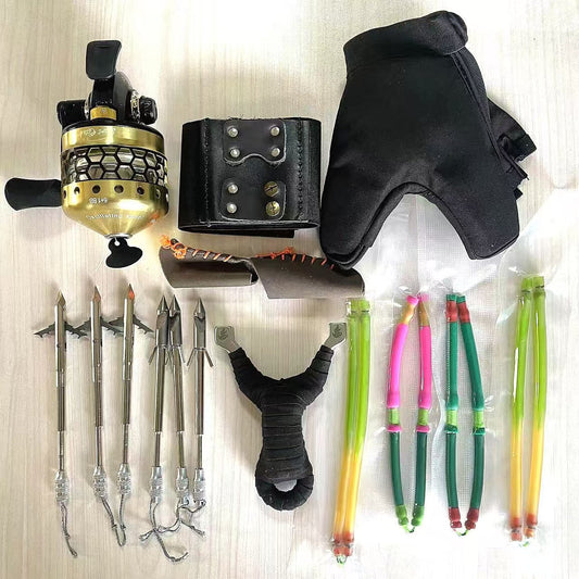 High-end Slingshot Fishing Set with Golden Reel PX35 for Professionals