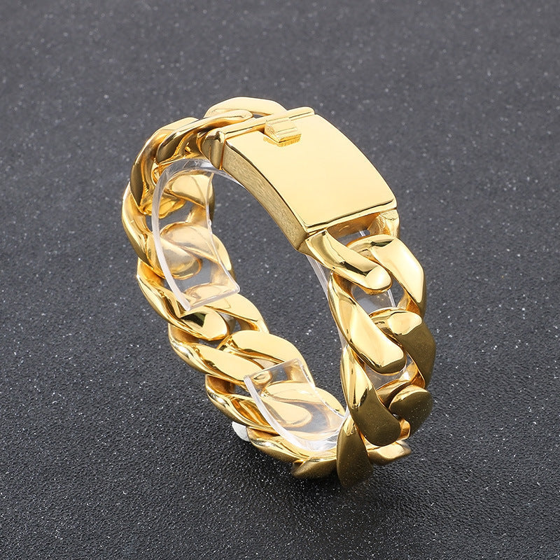 【BAD B】 Cuban chain titanium steel bracelet