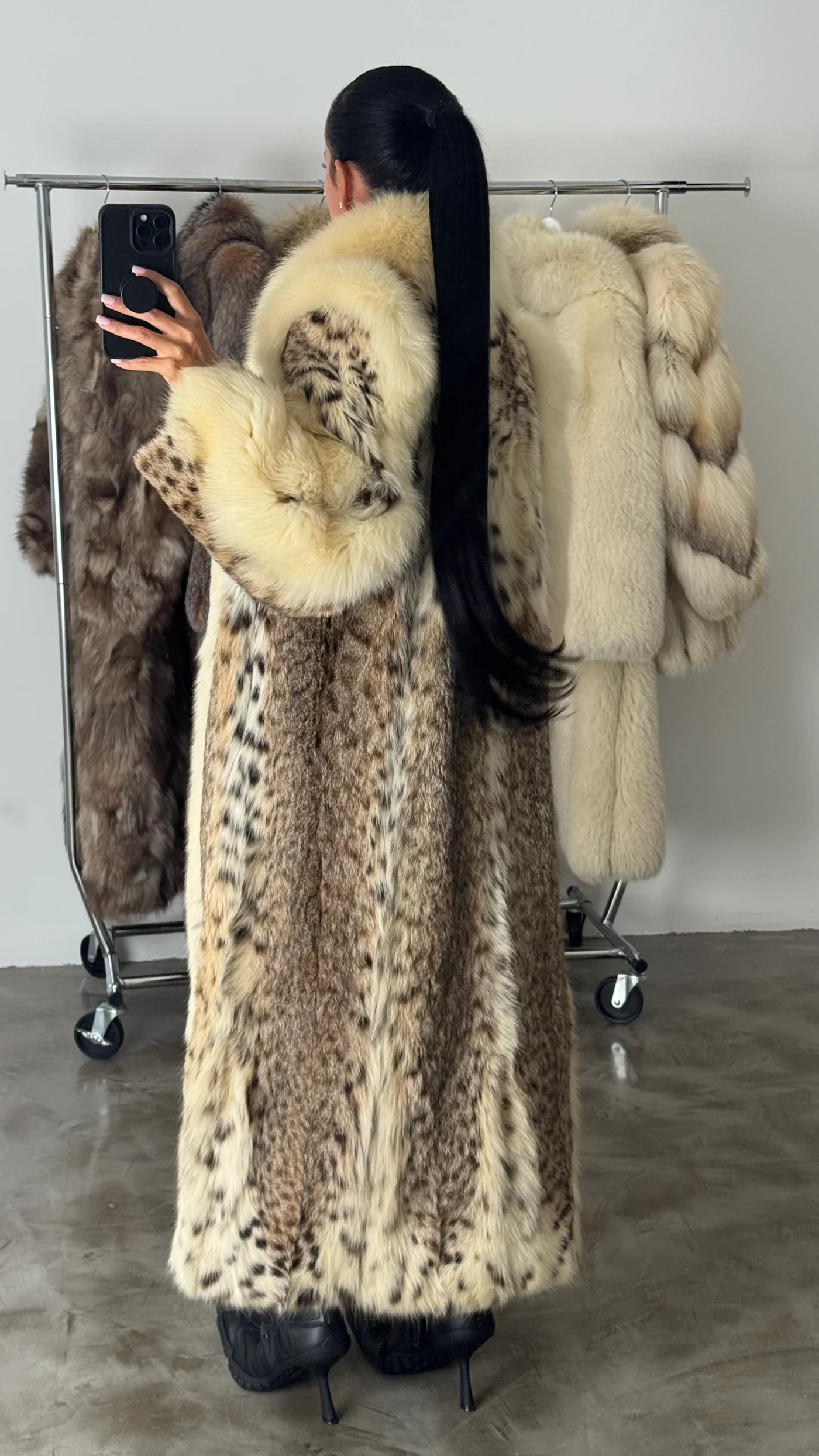 Vintage Fox & Lynx Fur Coat