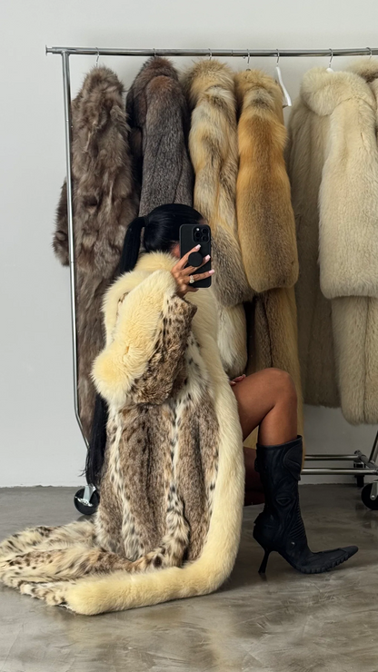 Vintage Fox & Lynx Fur Coat