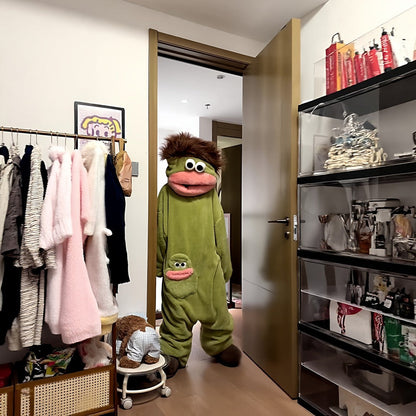Cartoon Big Mouth Monster Onesie Coral Fleece Pajamas