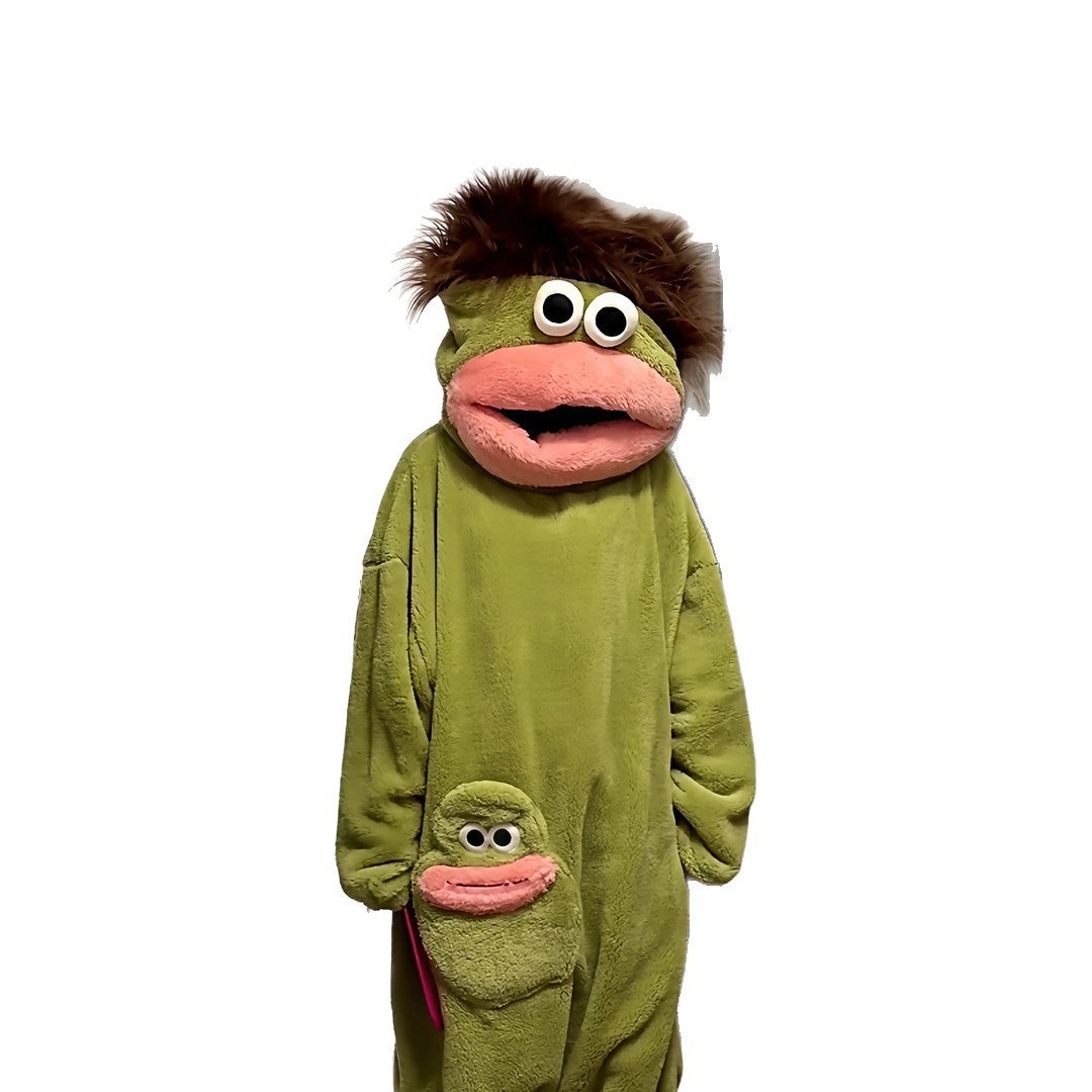 Cartoon Big Mouth Monster Onesie Coral Fleece Pajamas