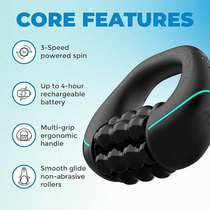 Rolling tapping massager for full-body relief and deep tissue and muscle recovery.