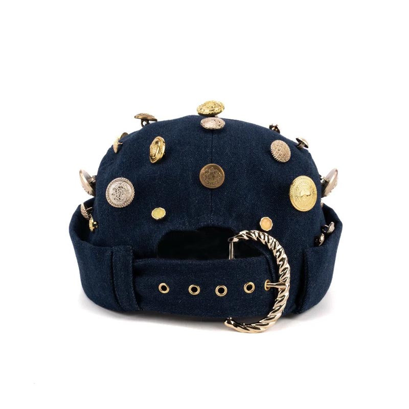 Fashion Buckle Buttons Brimless Hat