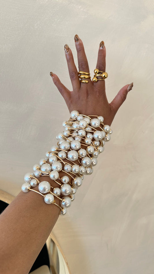 Pearl Ball Stacking Bracelet