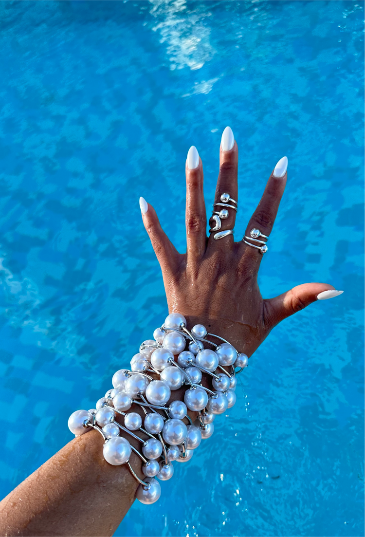 Pearl Ball Stacking Bracelet