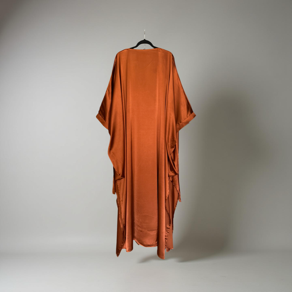 Silk batwing sleeve dress