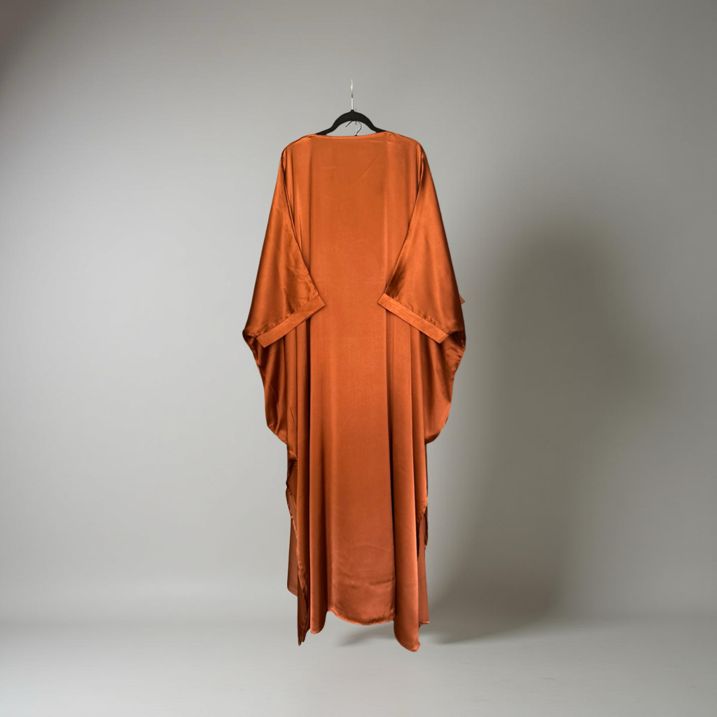 Silk batwing sleeve dress