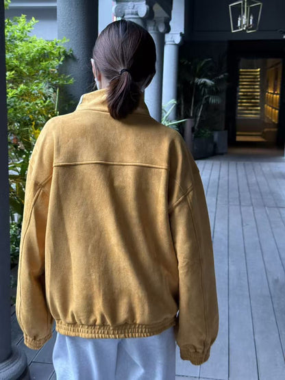 Patchwork Chinese-style stand-up collar jacket