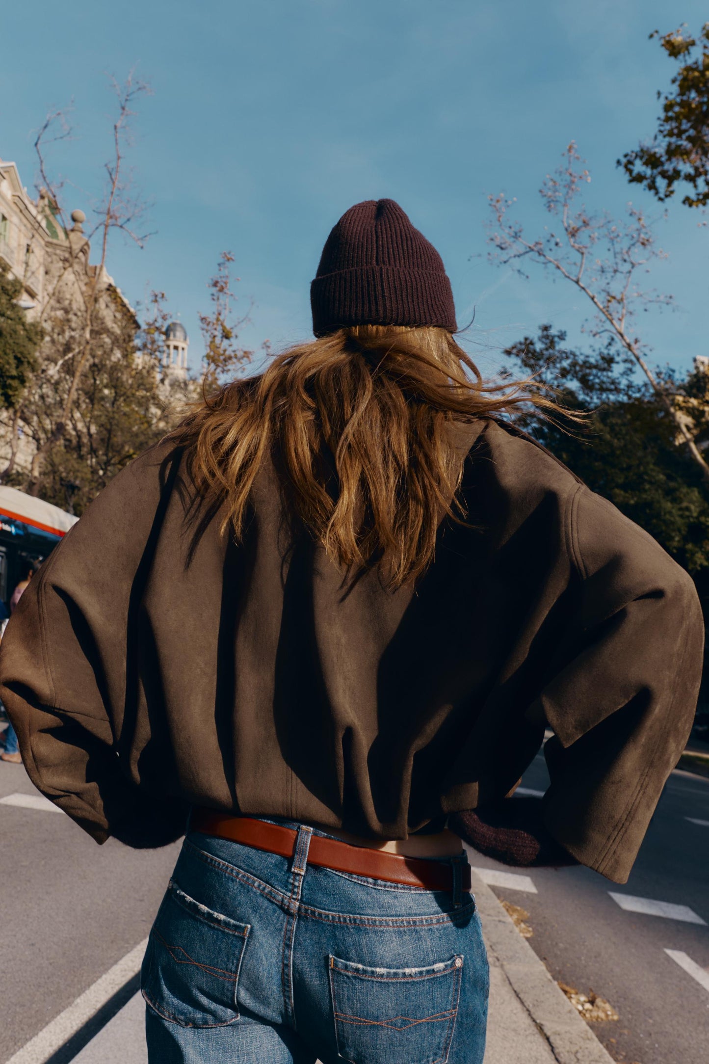 Suede-effect bomber jacket