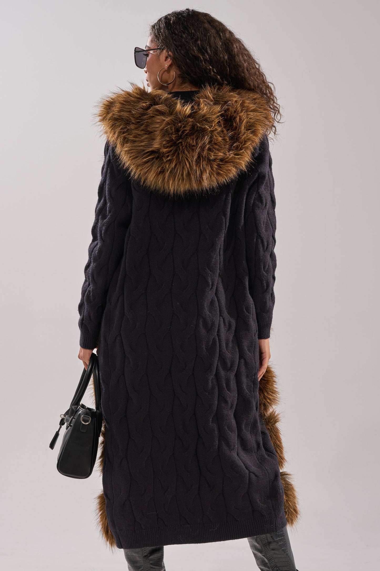 Oversized plush faux fur coat