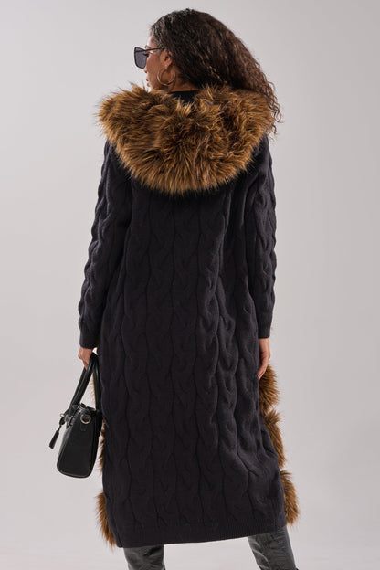 Oversized plush faux fur coat