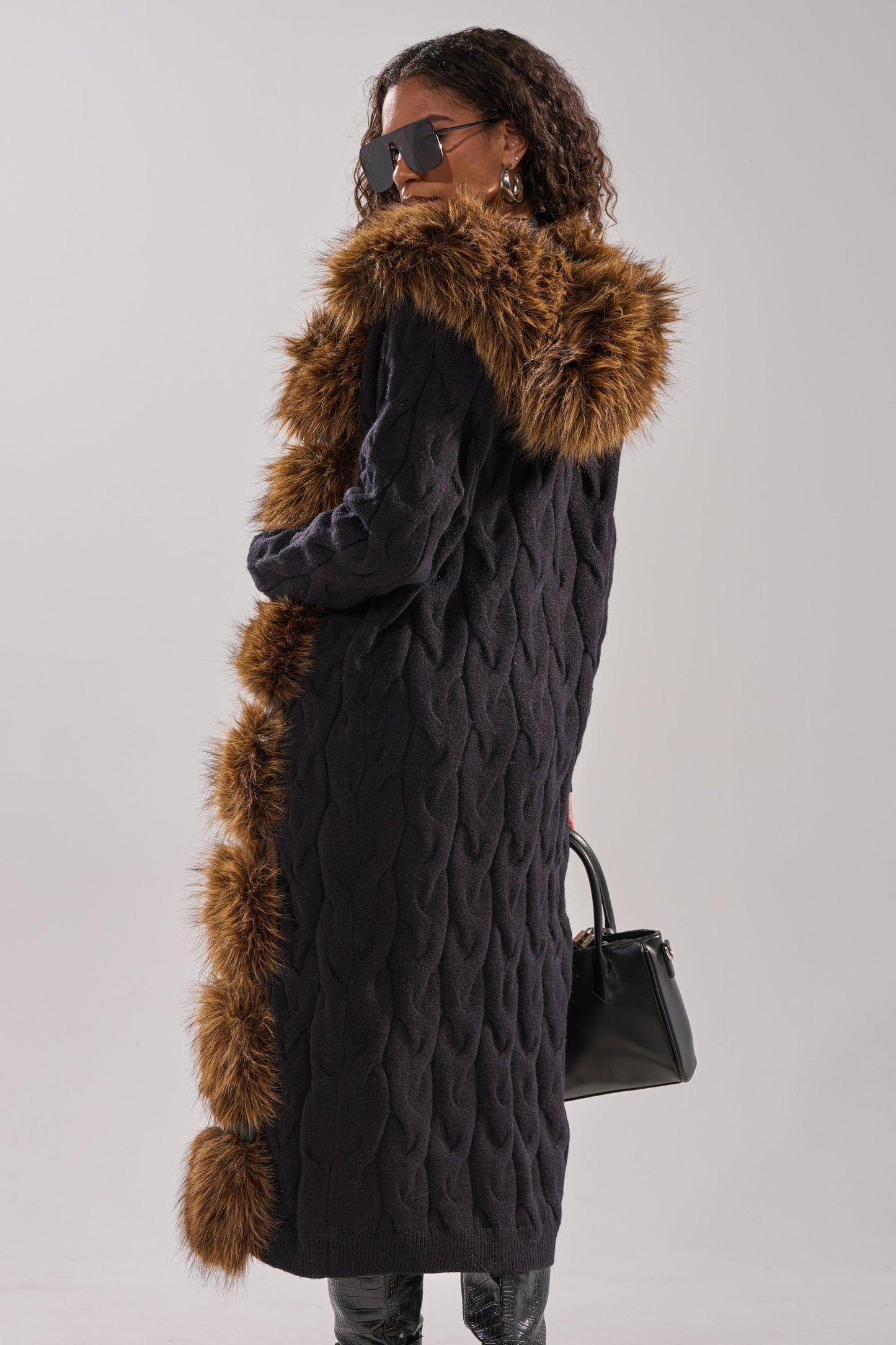Oversized plush faux fur coat