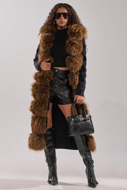 Oversized plush faux fur coat
