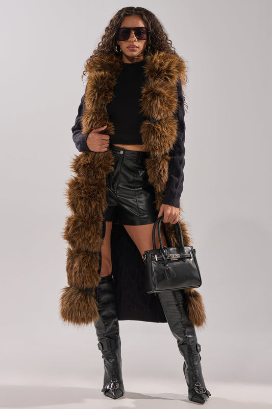 Oversized plush faux fur coat