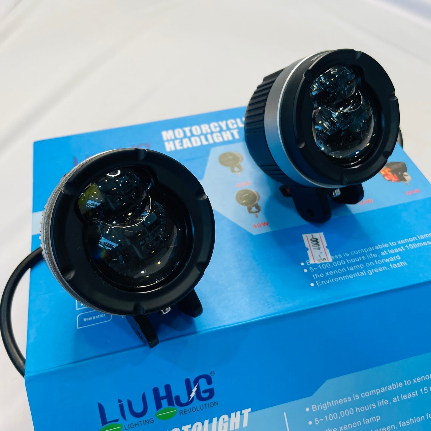 Motorcycle LED spotlight dual-lens auxiliary light