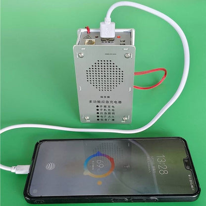 🔋 Hand-Crank Emergency Power Station – Flashlight, Lighter & Power Bank (1000mAh)