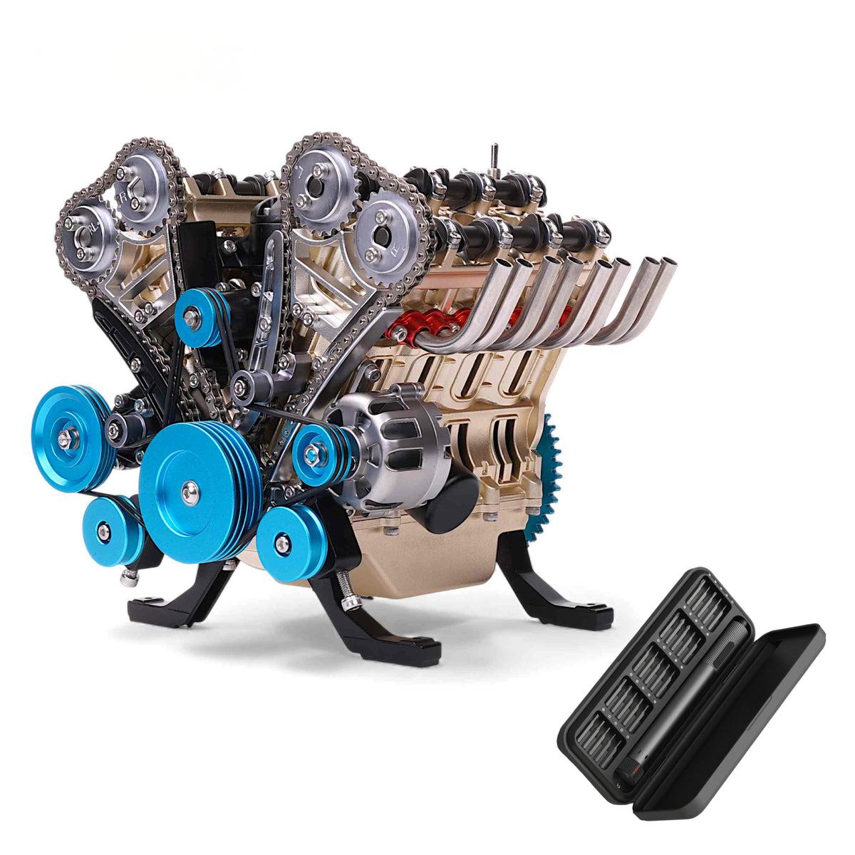 500+Pcs V8 Engine Metal Assembly DIY Model Kit