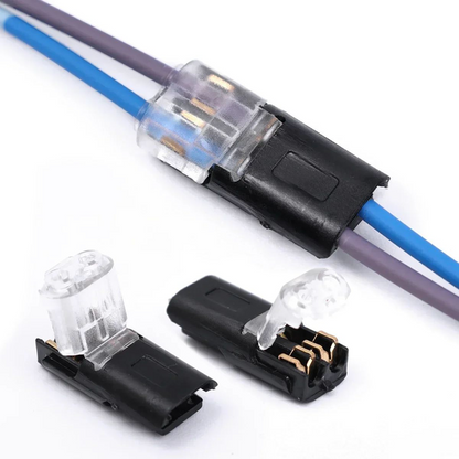 Quick-connect terminal no-soldering and no-stripping wire connector