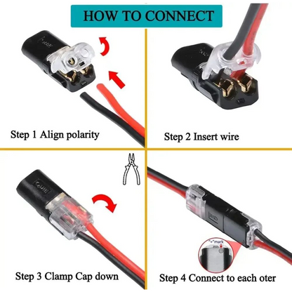 Quick-connect terminal no-soldering and no-stripping wire connector