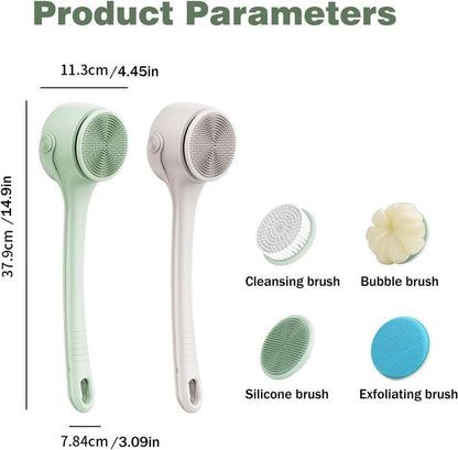 Electric body brush, waterproof long double-handled powered body brush