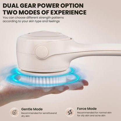 Electric body brush, waterproof long double-handled powered body brush