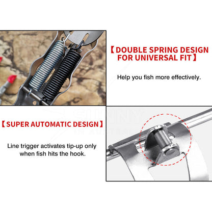 Auto Fishing Rod Holder Automatic Spring Support Sea Pole Ground Bracket Adjustable Folding Ground Stand