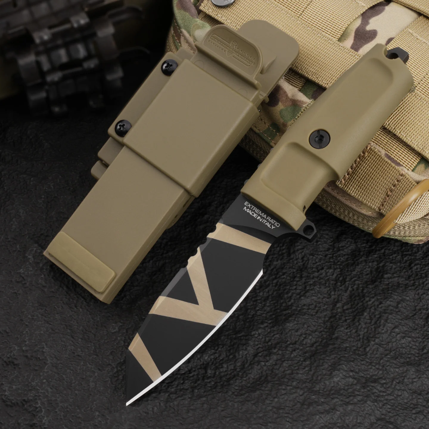 Compact tactical straight knife for camping, adventure, and outdoor use