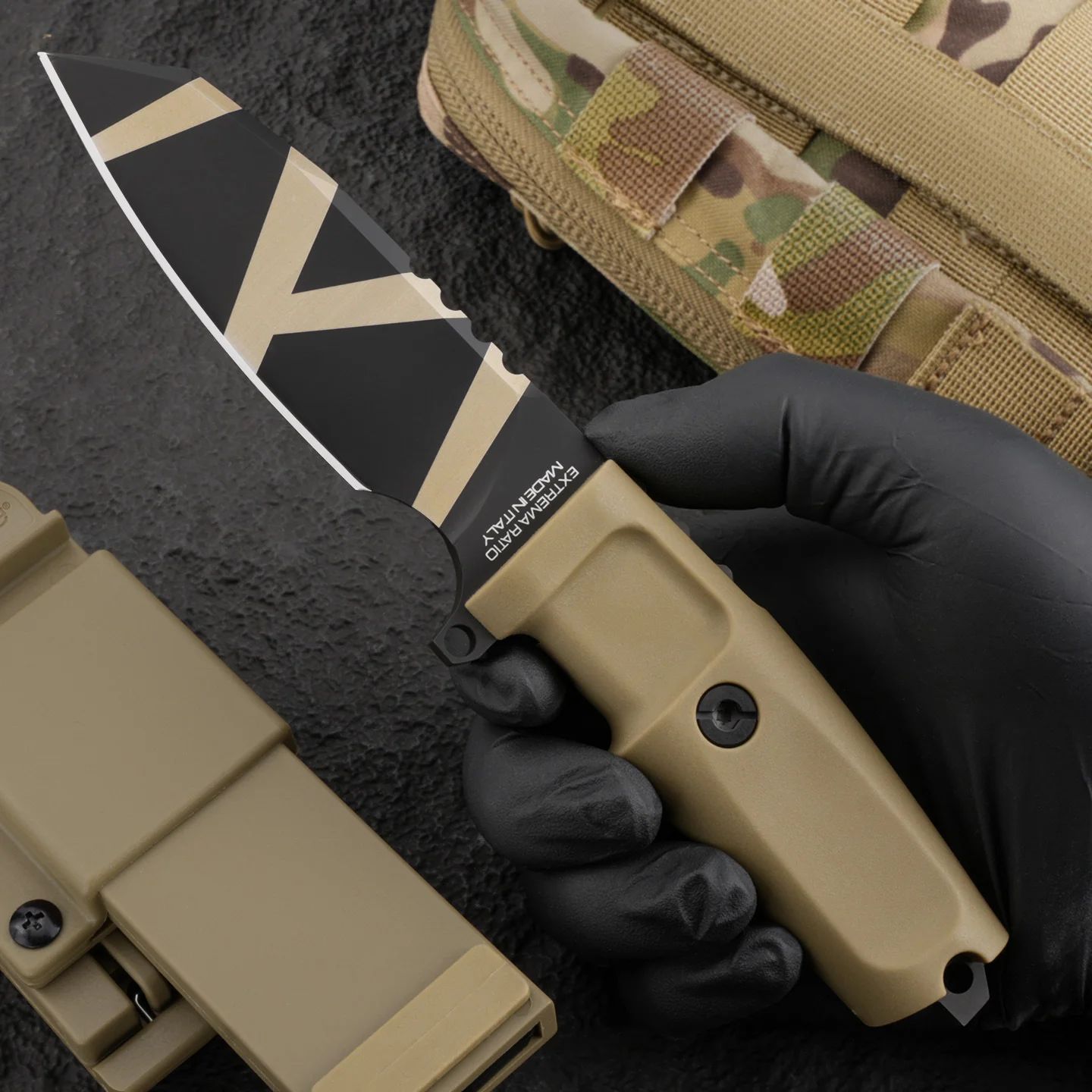 Compact tactical straight knife for camping, adventure, and outdoor use