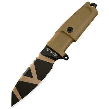 Compact tactical straight knife for camping, adventure, and outdoor use