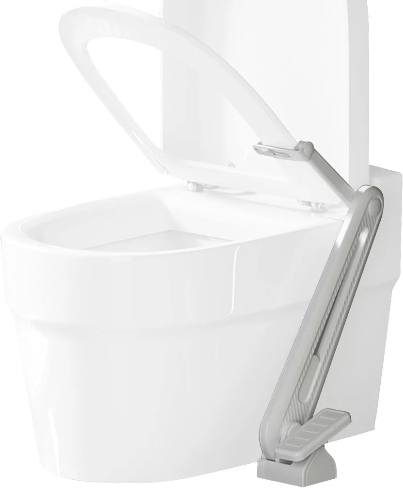 Foot-operated toilet seat lifter