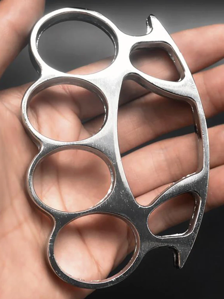 Big Finger Knuckle Duster Boxing Four Finger Buckle Defense Window Breaker Outdoor EDC Tool