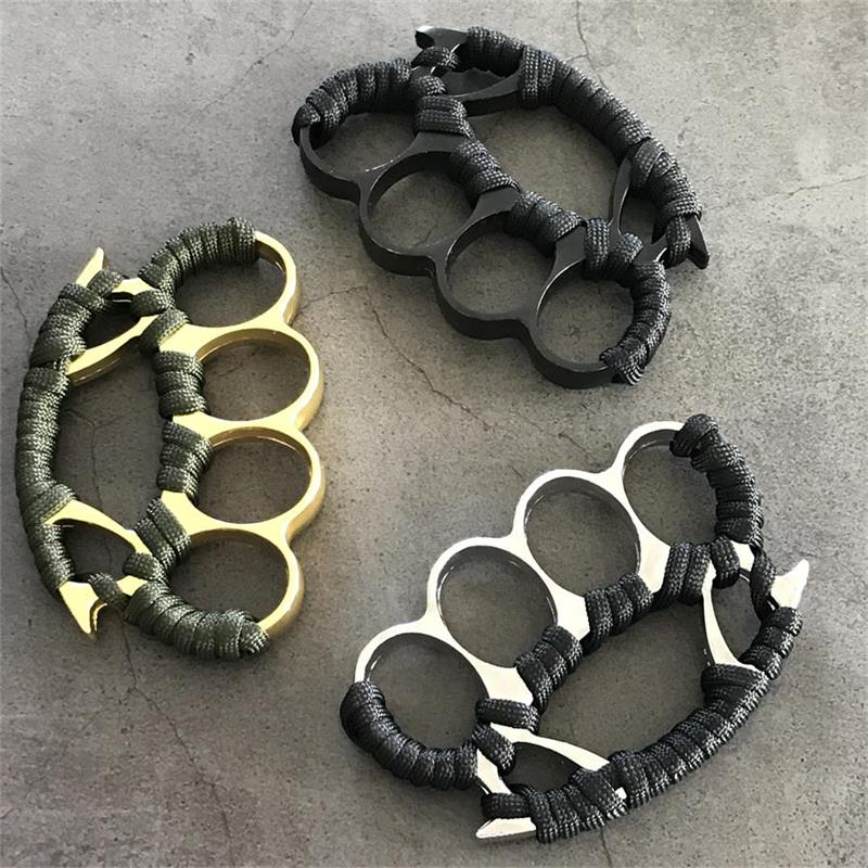 Big Finger Knuckle Duster Boxing Four Finger Buckle Defense Window Breaker Outdoor EDC Tool