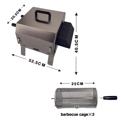 Large capacity dual-head portable barbecue grill
