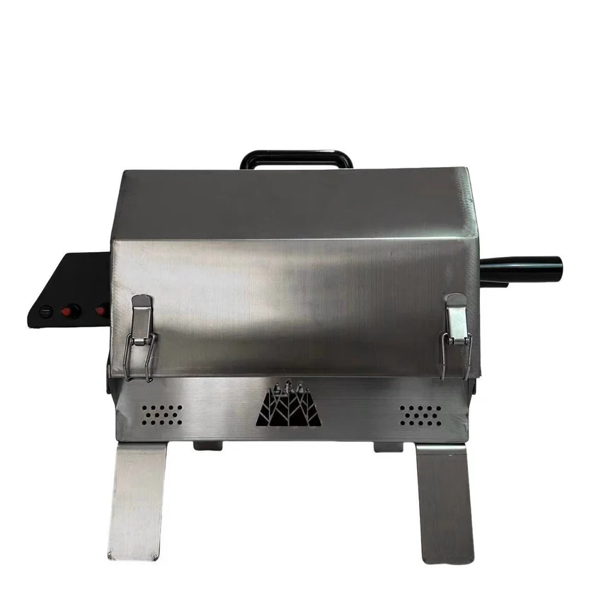 Large capacity dual-head portable barbecue grill
