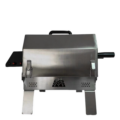 Large capacity dual-head portable barbecue grill