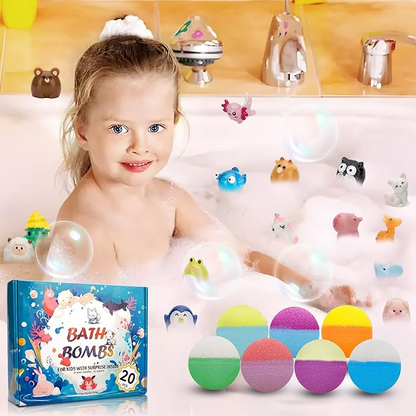 Bath Bombs for Kids, with Surprise Inside, 20 Pieces, Bath Bombs Gift Set with Toys for Toddlers, 3-12 Years