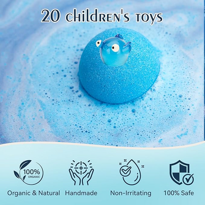 Bath Bombs for Kids, with Surprise Inside, 20 Pieces, Bath Bombs Gift Set with Toys for Toddlers, 3-12 Years