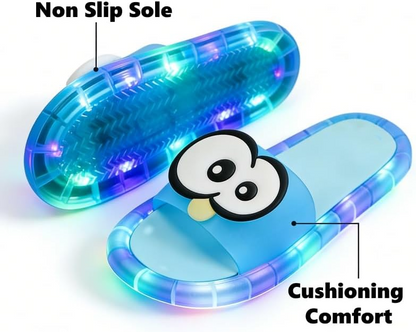 Light-Up Slippers, LED Slides Sandals Non-Slip Platform Glowing Shoes , Cute Open Toes Pink White Shower
