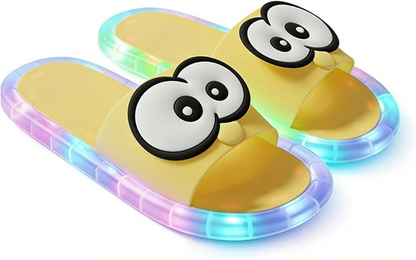 Light-Up Slippers, LED Slides Sandals Non-Slip Platform Glowing Shoes , Cute Open Toes Pink White Shower