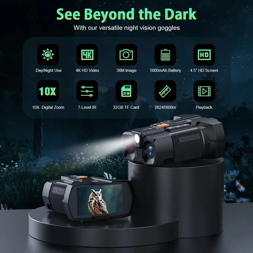 4K Night Vision Binoculars With 32GB SD Card