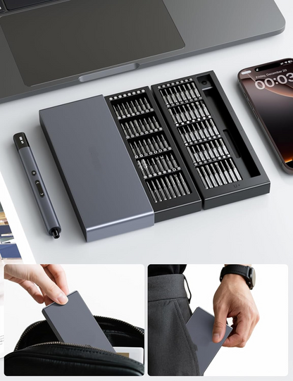 Cordless 80-in-1 Mini Electric Precision Screwdriver Set with 5 Torque Levels