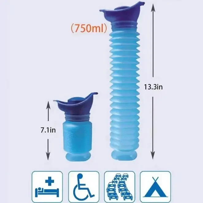 Set of 2 Portable Car Urinals – Outdoor Standing Urination Aid for Travel Emergencies – Reusable & Compact