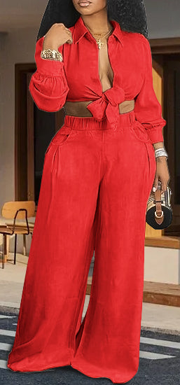 Long sleeve casual wide leg pants suit(Buy two and get free shipping！📣)