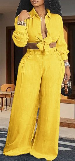 Long sleeve casual wide leg pants suit(Buy two and get free shipping！📣)