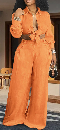 Long sleeve casual wide leg pants suit(Buy two and get free shipping！📣)