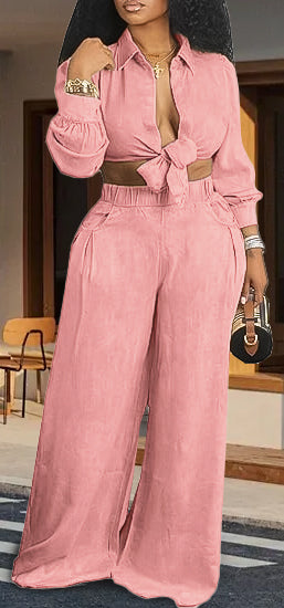 Long sleeve casual wide leg pants suit(Buy two and get free shipping！📣)